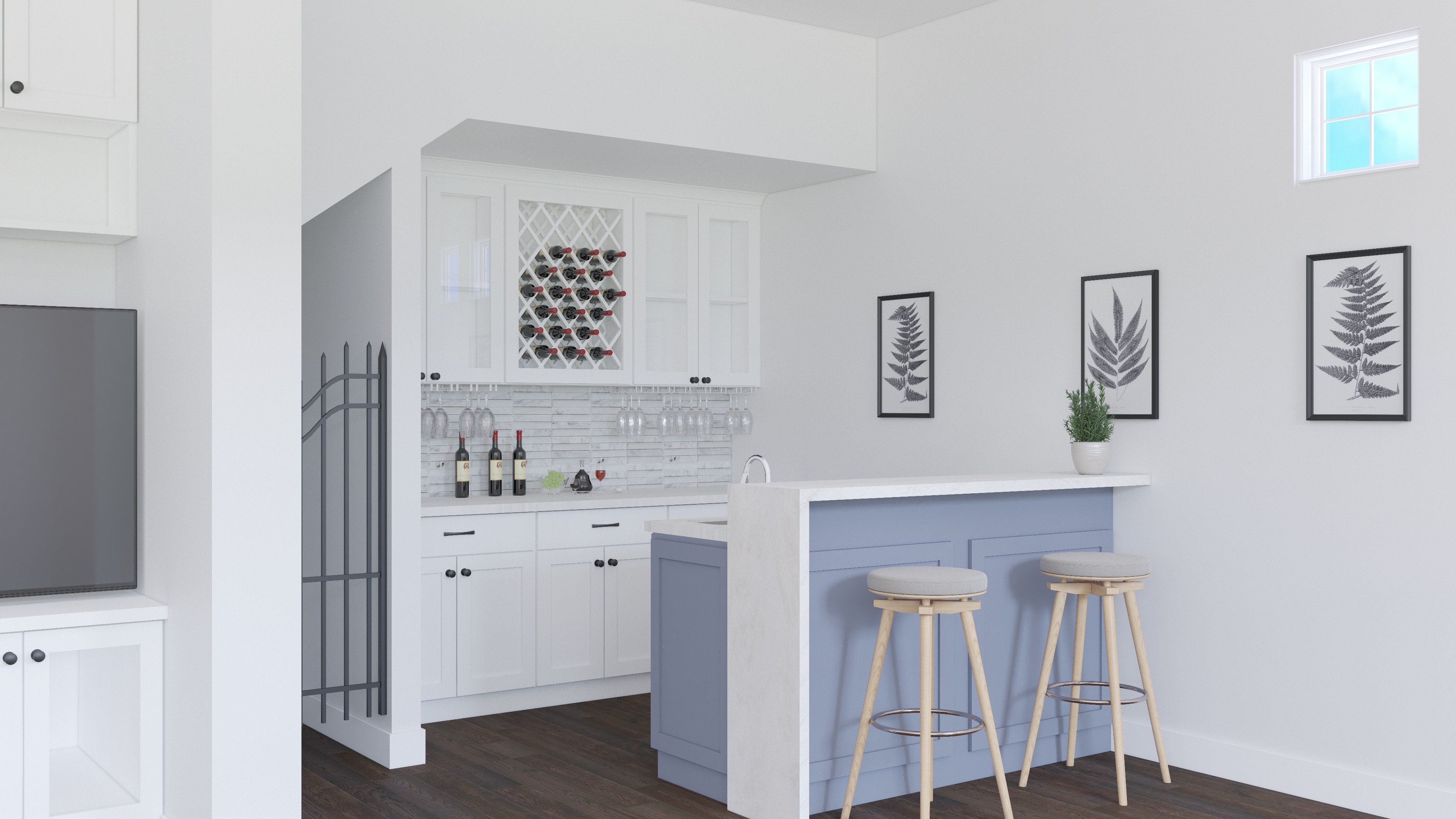 Classic Shaker Kitchen with Blue Island